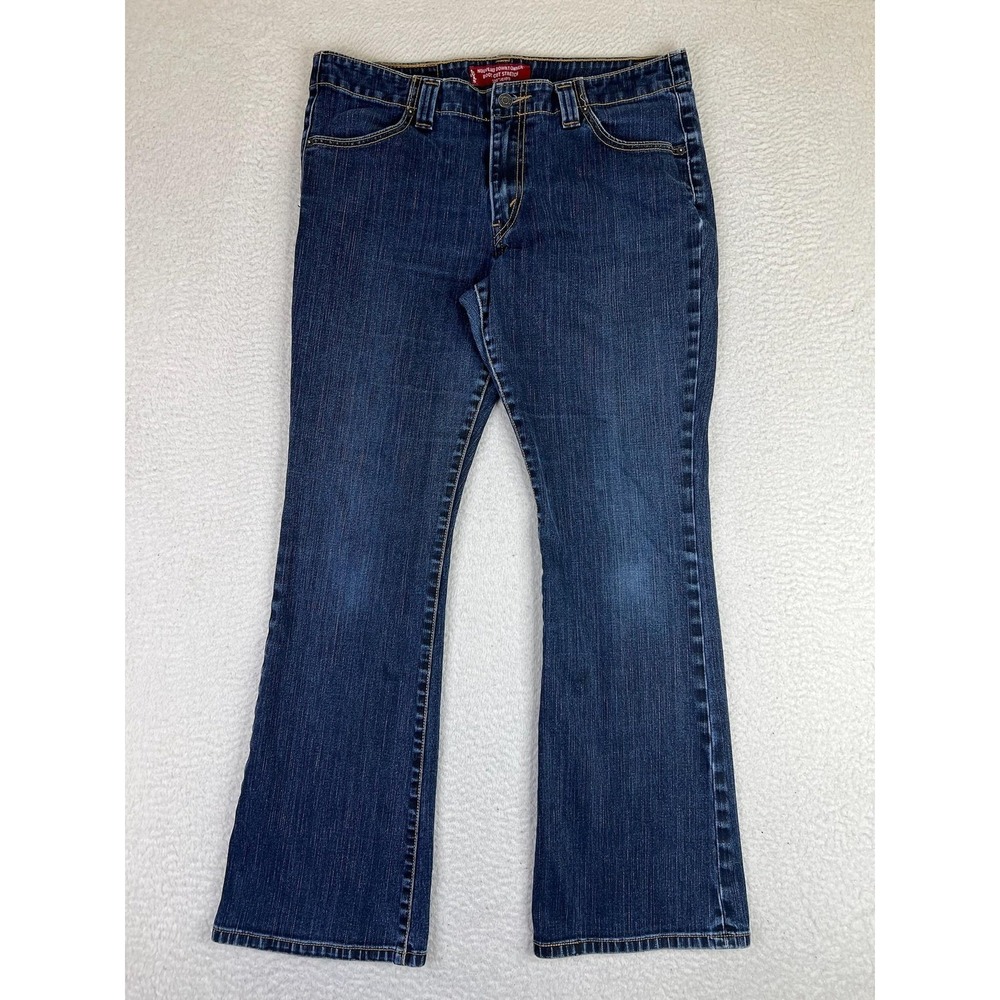 Levis 525 Downtowner Boot Cut Jeans Womens 14 Blue Mid Rise Stretch‎ Vintage Y2K